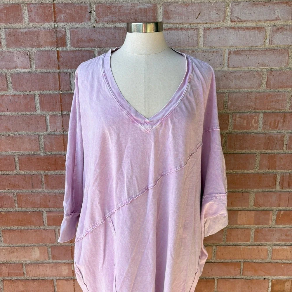 Free People Dusk To Dawn nightgown Women's XL Pink Stonewashed Oversized